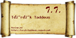 Török Taddeus névjegykártya